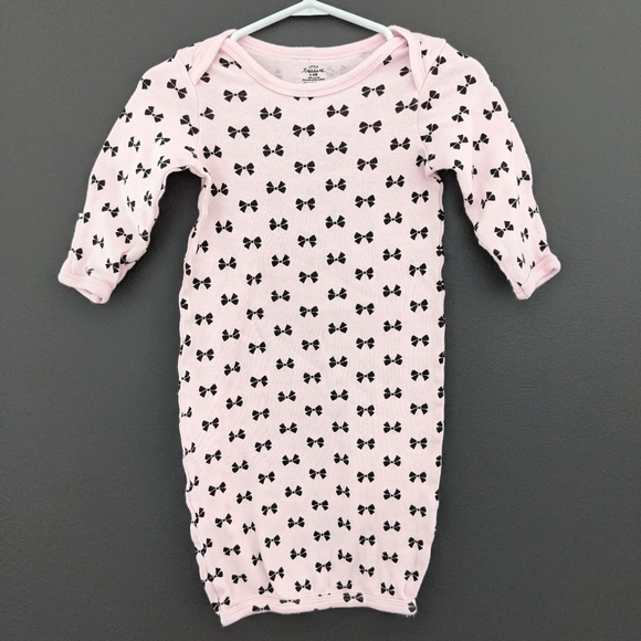 Pink sleep gown with black bow print - Picture 1 of 4